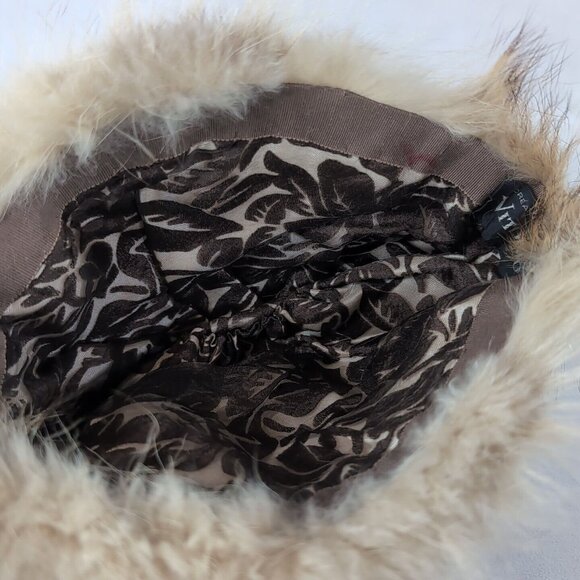 Vintage Vittorio Creation Genuine Fur Hat Men's Women's Winter Canada Tan Beige - Picture 3 of 7